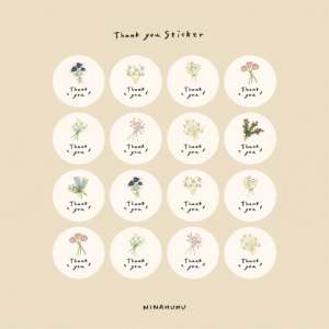 浪漫花束感謝貼