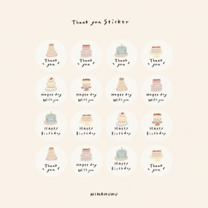 生日感謝萬用小貼紙